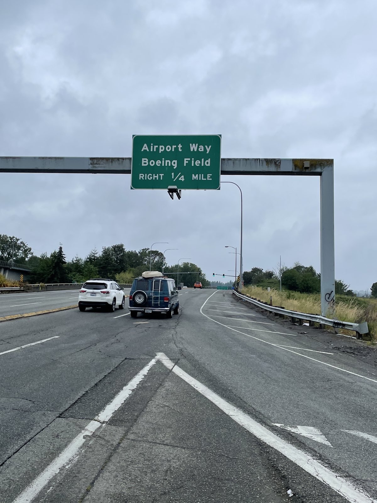 Interstate bridge leading to Boeing Field, Washington (iPhone)